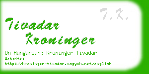 tivadar kroninger business card